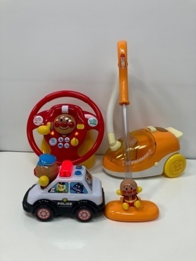 アンパンマン 音が出る！おもちゃ 3点 セット！パトカー ハンドル そうじき 掃除機 クリーナー 子供玩具 赤ちゃん グッズ 自動車