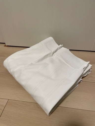 ニトリ 白レースカーテン 110×235cm 2枚セット　ラメストライプ