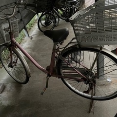 自転車 ママチャリ 後ろカゴ付き 汚れサビあり