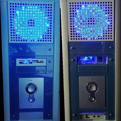 【電源ユニット付】ミドルタワー型PCケース(白)_青LED仕様の画像