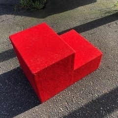 特注品！赤毛氈の演説台　耐荷重150kg お立ち台　踏み台　雛壇　レッドカーペット　表彰台　選挙道具　階段　結婚式　舞台の画像