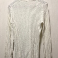 リブニット　白　ハイネックの画像