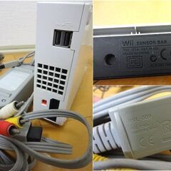 ■Nintendo 任天堂 Wii 本体 RVL-001 　AVケーブル RVL-009 　センサーバー RVL-014 　電源アダプター RVL-002 wiiの画像