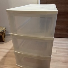 収納ボックス3段 クリアケース キャスター無の画像