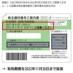 スターフライヤー　株主優待券の画像