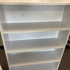 【中古品】カラーボックス　本棚　木製　白　※シール跡、汚れあり　...