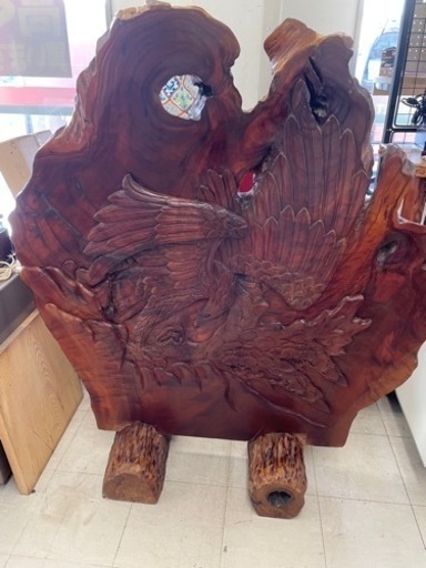 ★474　『目玉商品』　衝立　木製　鳥　インテリア　オブジェ　現状渡し【リサイクルマート鹿児島宇宿店】