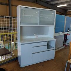 【愛品倶楽部柏店】 高橋木工所　エチュード１４００　２枚スライド扉キッチンボード　白
