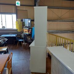 【愛品倶楽部柏店】 高橋木工所　エチュード１４００　２枚スライド扉キッチンボード　白の画像