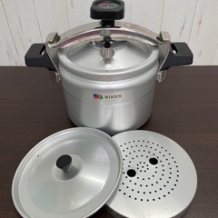 無料！理研☆圧力なべRS2-60☆6L☆両手鍋☆替え蓋付☆中古品...
