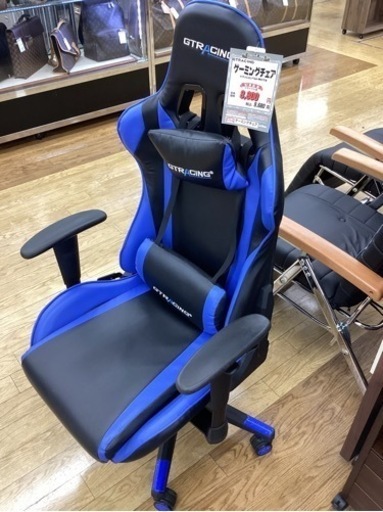 KK-9【新入荷　リサイクル品】GTRACING ゲーミングチェア　青×黒