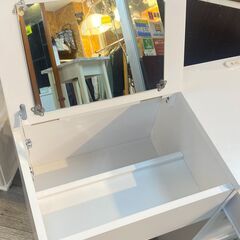 定価¥24090★ANRI/アンリ デスクドレッサー コンセント2口 スツール付属 横幅80cm 鏡台 化粧台 机 白 ホワイト★買取帝国 志木店の画像