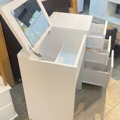定価¥24090★ANRI/アンリ デスクドレッサー コンセント2口 スツール付属 横幅80cm 鏡台 化粧台 机 白 ホワイト★買取帝国 志木店の画像