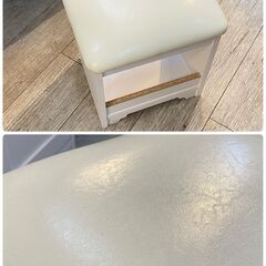 定価¥24090★ANRI/アンリ デスクドレッサー コンセント2口 スツール付属 横幅80cm 鏡台 化粧台 机 白 ホワイト★買取帝国 志木店の画像