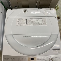 シャープ全自動洗濯機、6kg穴なしステンレス鋼ES-GE6C-W 2018年製  リサイクルショップ宮崎屋住吉店 22.11.4F