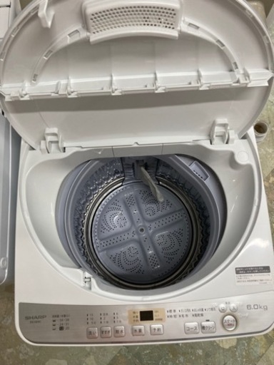 シャープ全自動洗濯機、6kg穴なしステンレス鋼ES-GE6C-W 2018年製  リサイクルショップ宮崎屋住吉店 22.11.4F