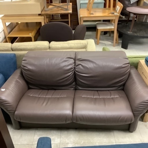 手動リクライニングソファー　合皮　縦70×横160×奥80