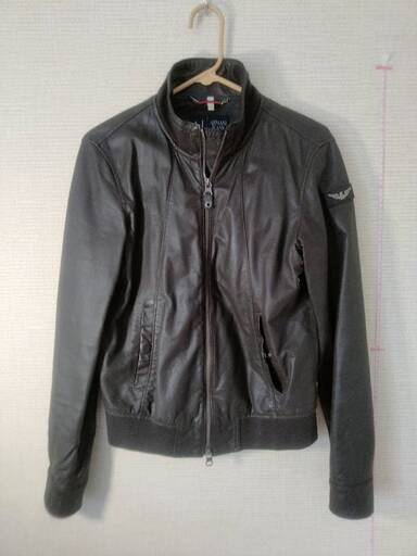 アルマーニジーンズ　ピッグスキンレザー　アウター　ブルゾン　革ジャン　レザージャケット　ライダースジャケット　直接取引歓迎　取り置き無料 愛知県岡崎市から