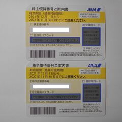 【終了しました】ANA株主優待券2枚組