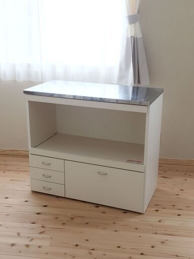 ステンレスワイドキッチンカウンター/ レンジ収納