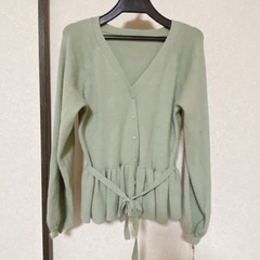 【タグ付き】GRL ペプラム トップス スカート ニットセットアップ Sの画像