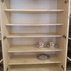 美品 フレンチアンティークスタイル キッチンボード カップボード 食器