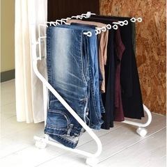 スラックスハンガー ハンガーラック 山善 RSL-10(WH)の画像