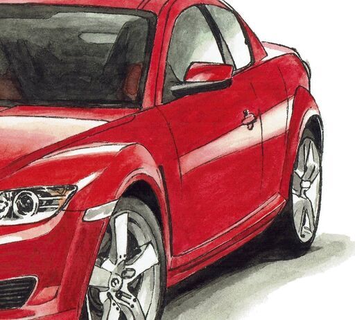 NC-109 マツダRX-8 限定版画 直筆サイン有 額装済 作家 平右ヱ門