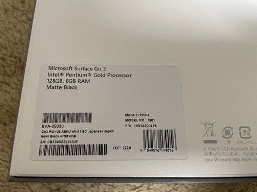 Surface Go3 Pentium Gold 6500Y /8GB/128GB