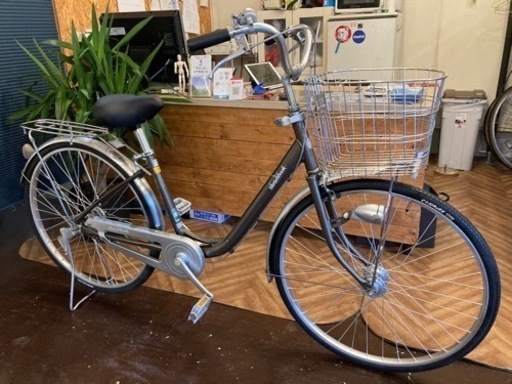 【前後チューブ新品！】LEDオートライト　26インチ自転車　ブラウン