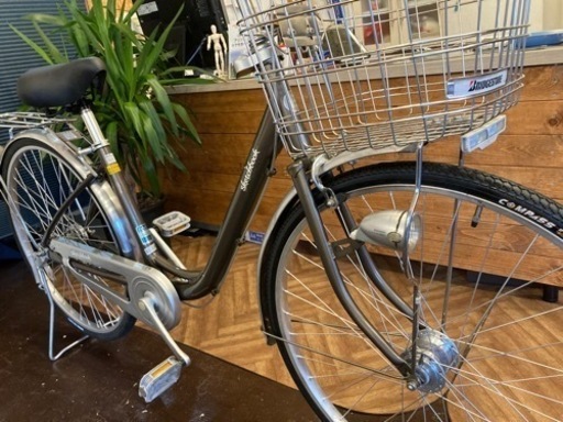 【前後チューブ新品！】LEDオートライト　26インチ自転車　ブラウン