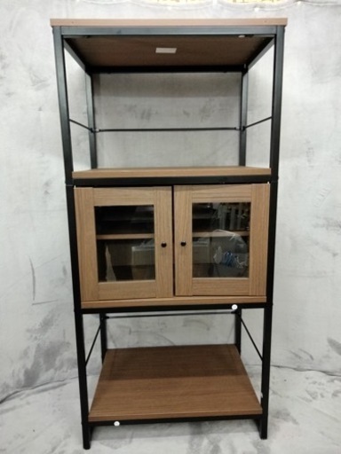 【値下げしました】ニトリ　キャビネット　ブラウン　ガラス戸　1605
