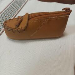 【新品未使用】革細工　くつ型小物ケース　2個セット①の画像