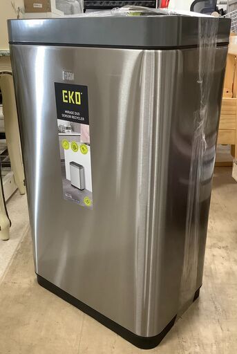 ☆★美品★☆EKO ダストボックス ゴミ箱 充電式 センサー式 自動開閉 2口 15L＋15L EK9263R MIRAGE DUO SENSOR RECYCLER【ユーズドユーズ名古屋天白店】J2211