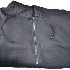 メンズ　ジップパーカー　フード　ブラック　大きめ　XL　#28の画像