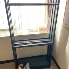 スチールラック 4段 ブラック 棚板