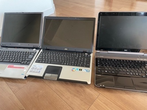 ノートパソコン3台、NEC、MSI