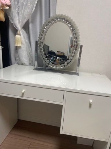 【Francfranc.IKEA】ドレッサー、机、ミラー、イス　3点セット