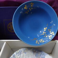 たち吉　花浅葱　小鉢5枚トルコブルー金彩食器の画像