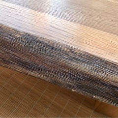 値下げしました❗️一枚板風　木製ローテーブル