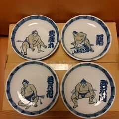 大相撲　力士　皿　プレート　4枚