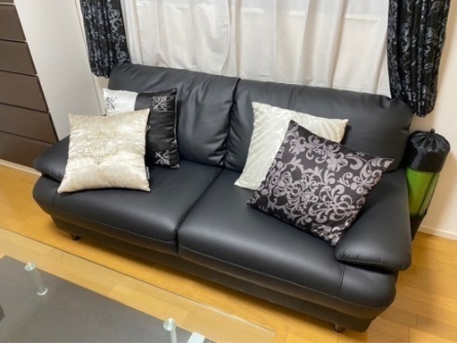 【you 様】 ニトリ 3人用合皮ソファ