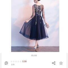 袖あり刺繍ミモレドレス　パーティワンピース【未使用】の画像