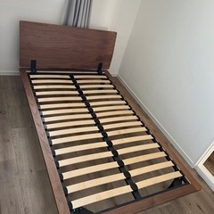 無印良品 セミダブル ベッドフレーム ヘッドボード付き ウォールナット