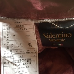 羽毛布団　ヴァレンティノ　サルバトーレ　ニューティアラ　ダウン95%高級風　値引き可の画像