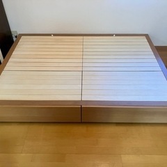 無印良品　収納ベッド・ダブル・オーク材の画像