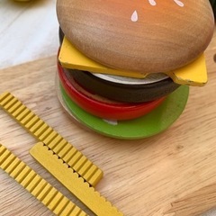 おままごと セット 木製 野菜 ハンバーガー ポテトの画像