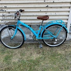 【中古】自転車22インチ水色の画像