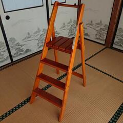 天然木 木製脚立 折り畳み式 ステップチェア 踏み台       