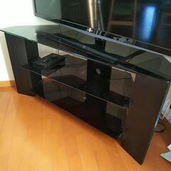 【無料で差し上げます！】ガラスのコーナーテレビ台